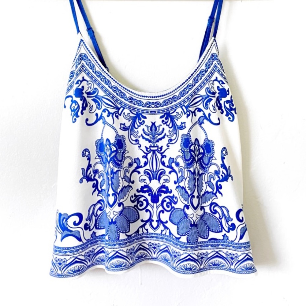 FINAL MARKDOWN🔥Flying Tomato Damask Print Swing Crop Top